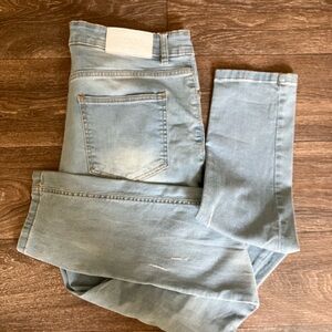 Boohoo Men's Faded Blue Skinny Jeans